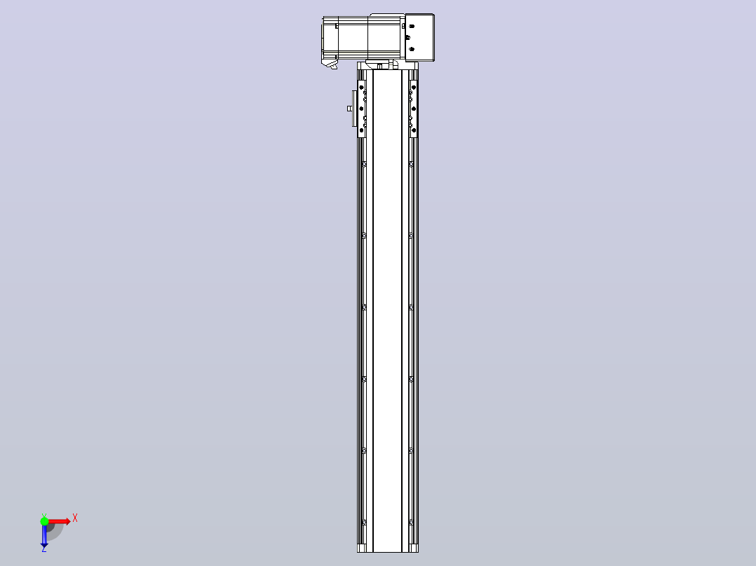 皮带直线轴半封闭可选导轨TPA-HNB-85D-90-L500-LU-C-P20-N3俯视图