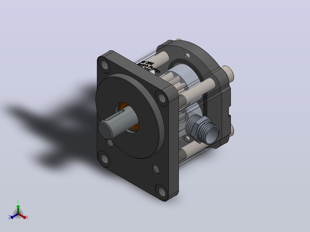 Solidworks 液压泵组件73正等轴测图