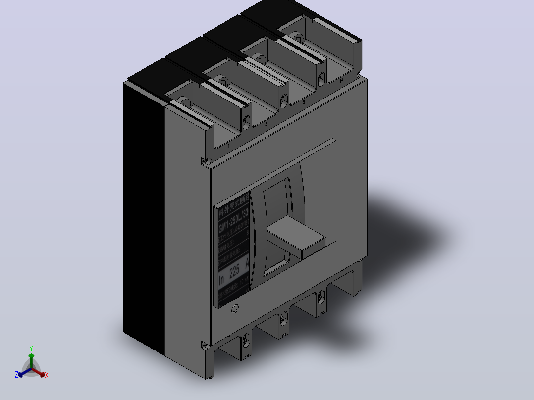 TGM1 400-800系列 4极插入塑料外壳式断路器[TGM1-400M╱4]主视图