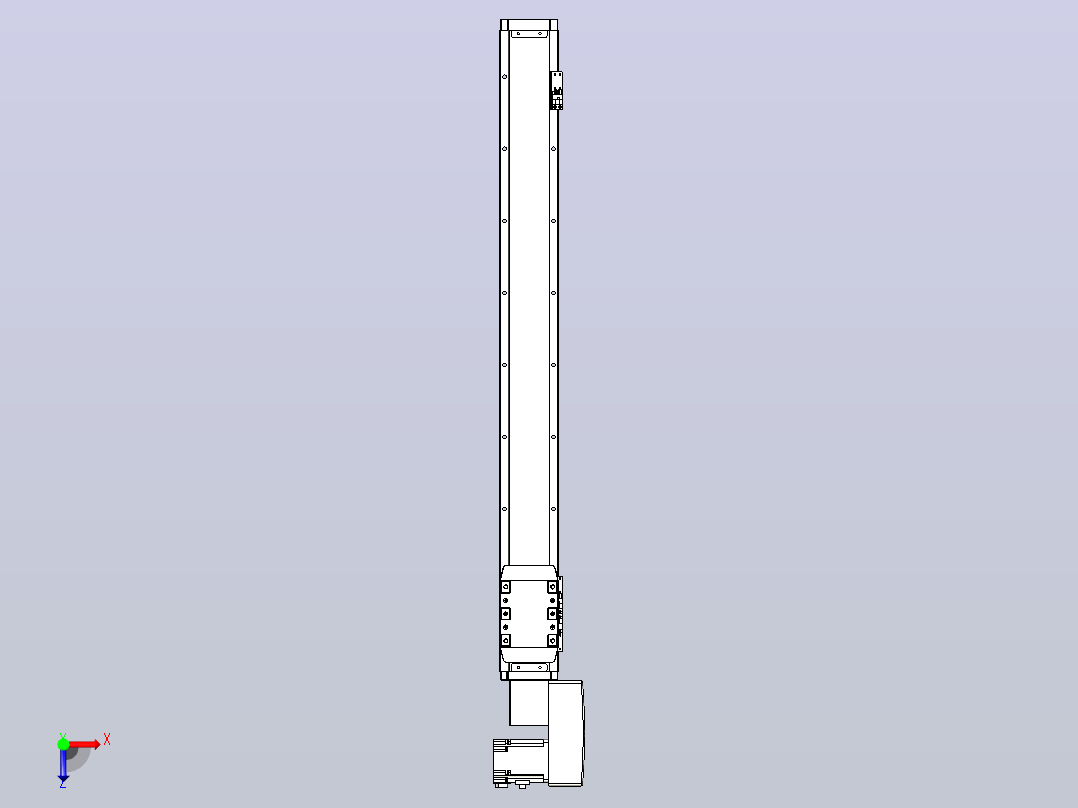 机器人皮带驱动直线轴TPA-GCB-80-P60-L700-QR-M20-N3俯视图