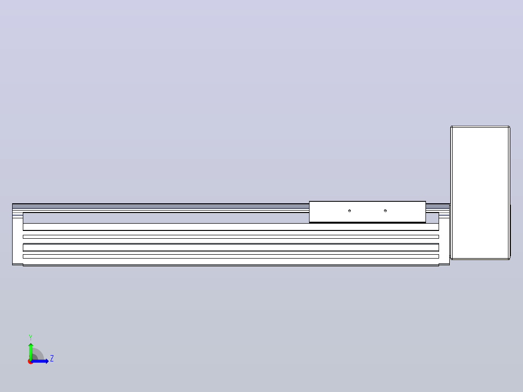 皮带直线轴半封闭可选导轨TPA-HNB-120D-110-L250-LU-C-P40-N3左视图
