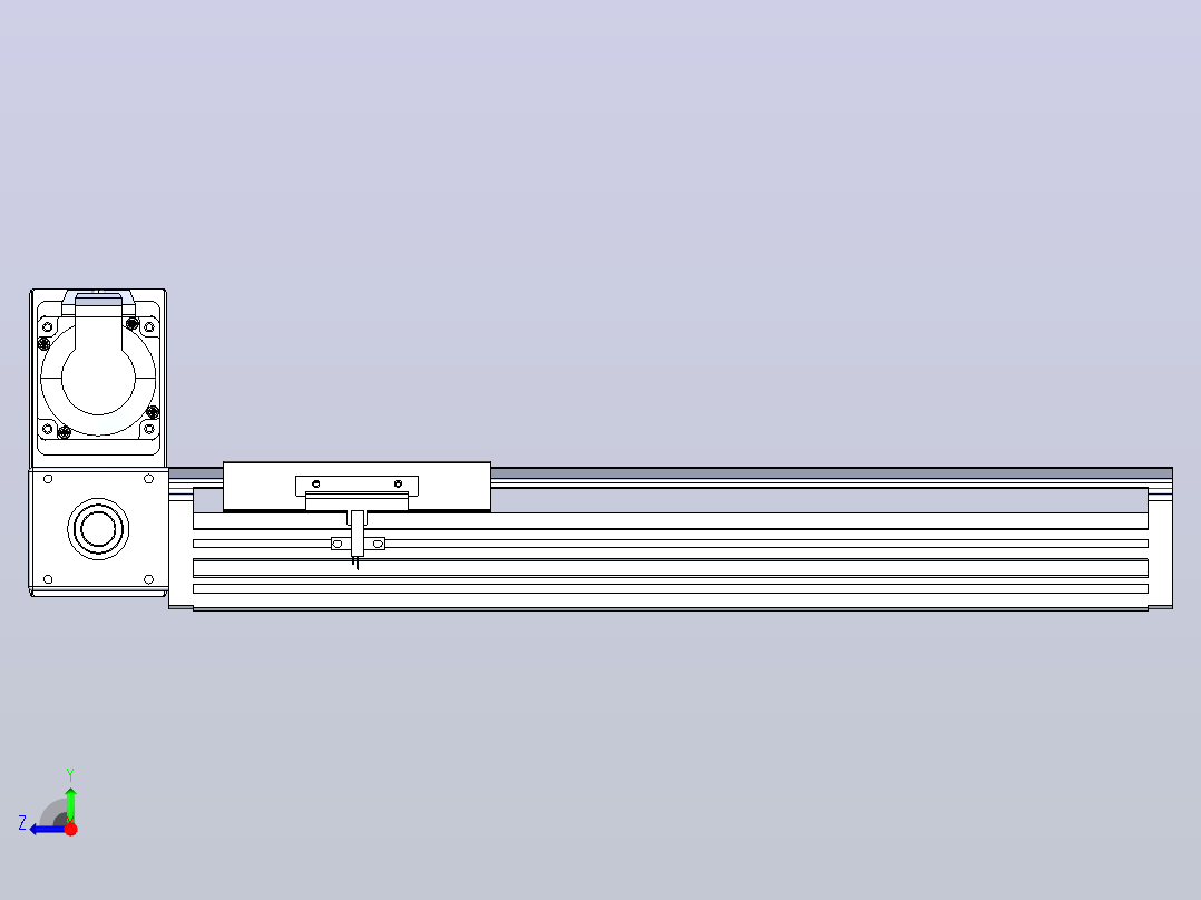 皮带直线轴半封闭可选导轨TPA-HNB-120D-110-L250-LU-C-P40-N3右视图