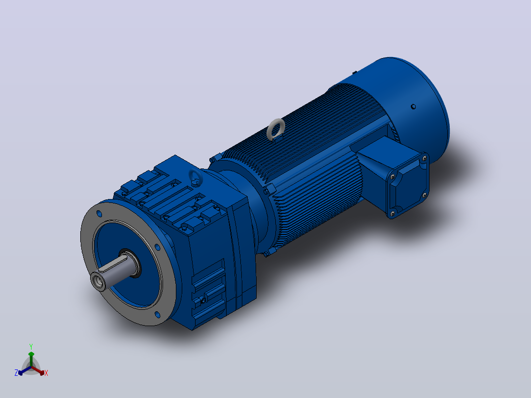 RF77法兰轴伸式安装斜齿轮减速机RF77-Y3-4P-100-M1-0°-Φ250主视图