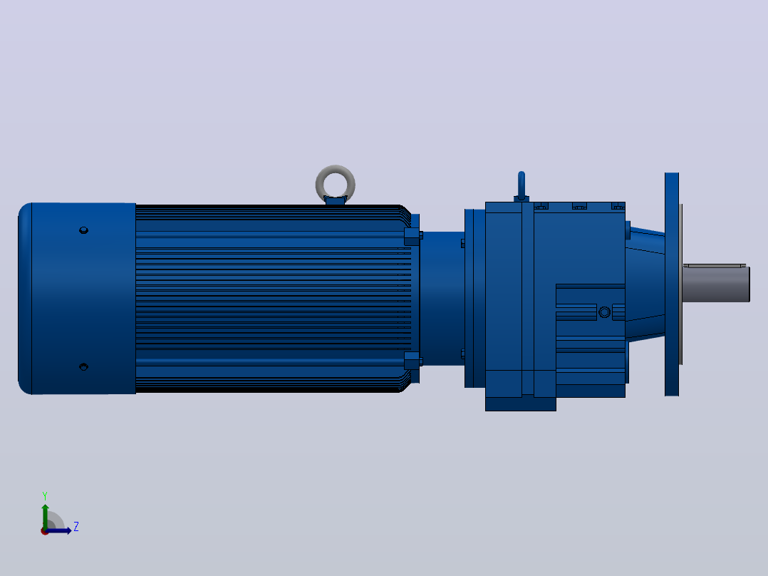 RF77法兰轴伸式安装斜齿轮减速机RF77-Y3-4P-100-M1-0°-Φ250左视图