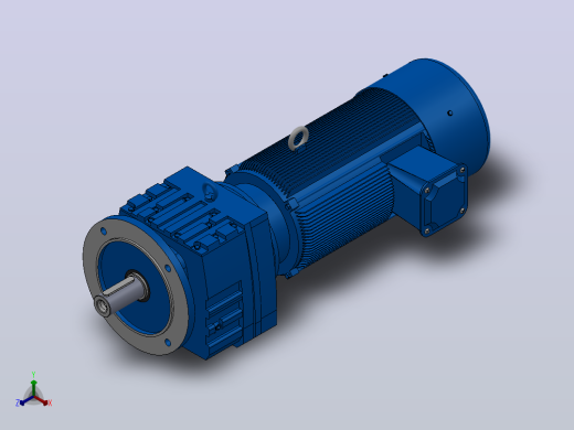RF77法兰轴伸式安装斜齿轮减速机RF77-Y3-4P-100-M1-0°-Φ250正等轴测缩略图
