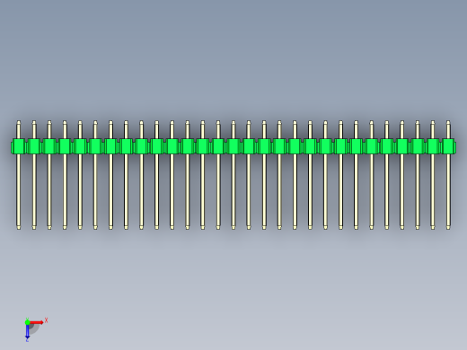 彩色公头100mil（2.54mm）系列-DS1021_green_1x29p_100mil_Type5_rev1.0俯视缩略图