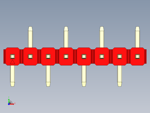 彩色公排针 100mil 2.54mm 系列-DS1022_red_08p_100mil_Type_SMT_R2_rev1.0前视缩略图
