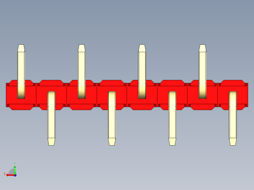 彩色公排针 100mil 2.54mm 系列-DS1022_red_08p_100mil_Type_SMT_R2_rev1.0后视缩略图