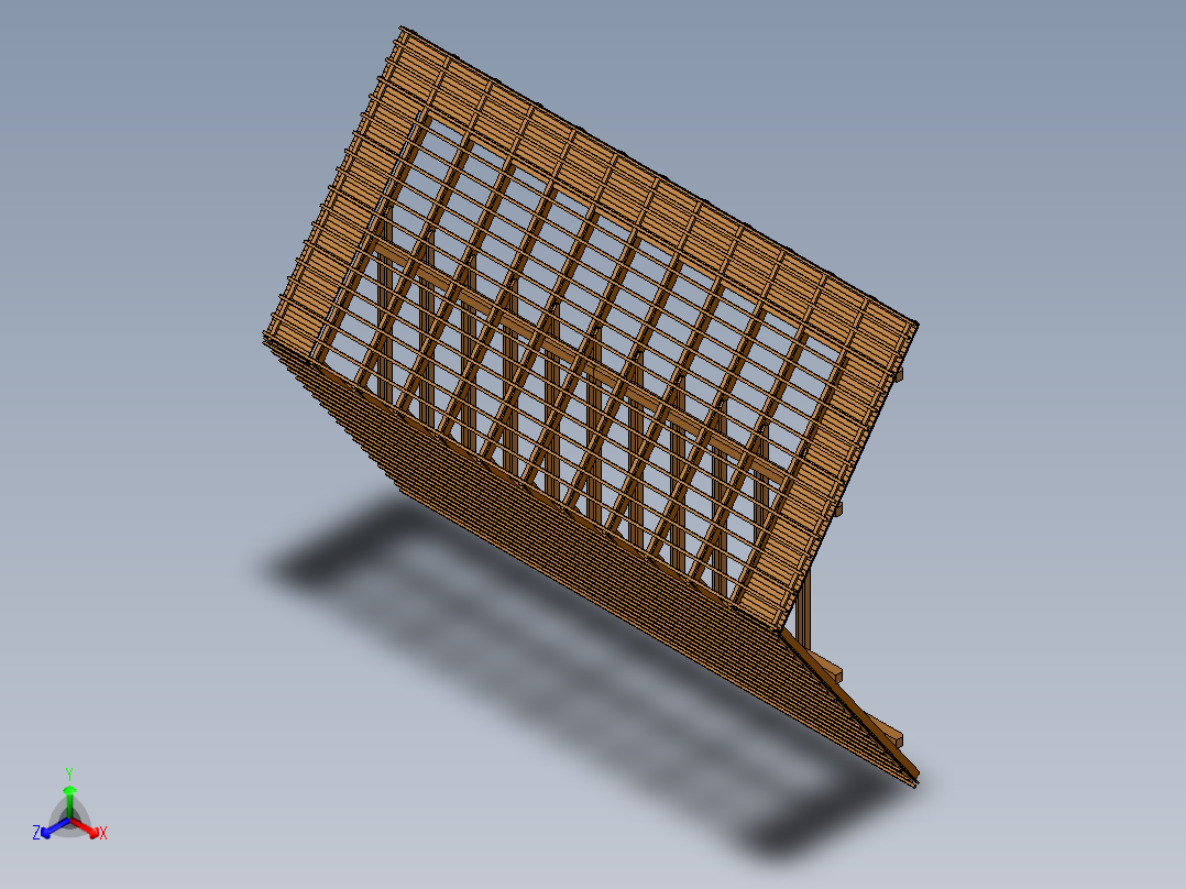 房子框架顶棚正等轴测图
