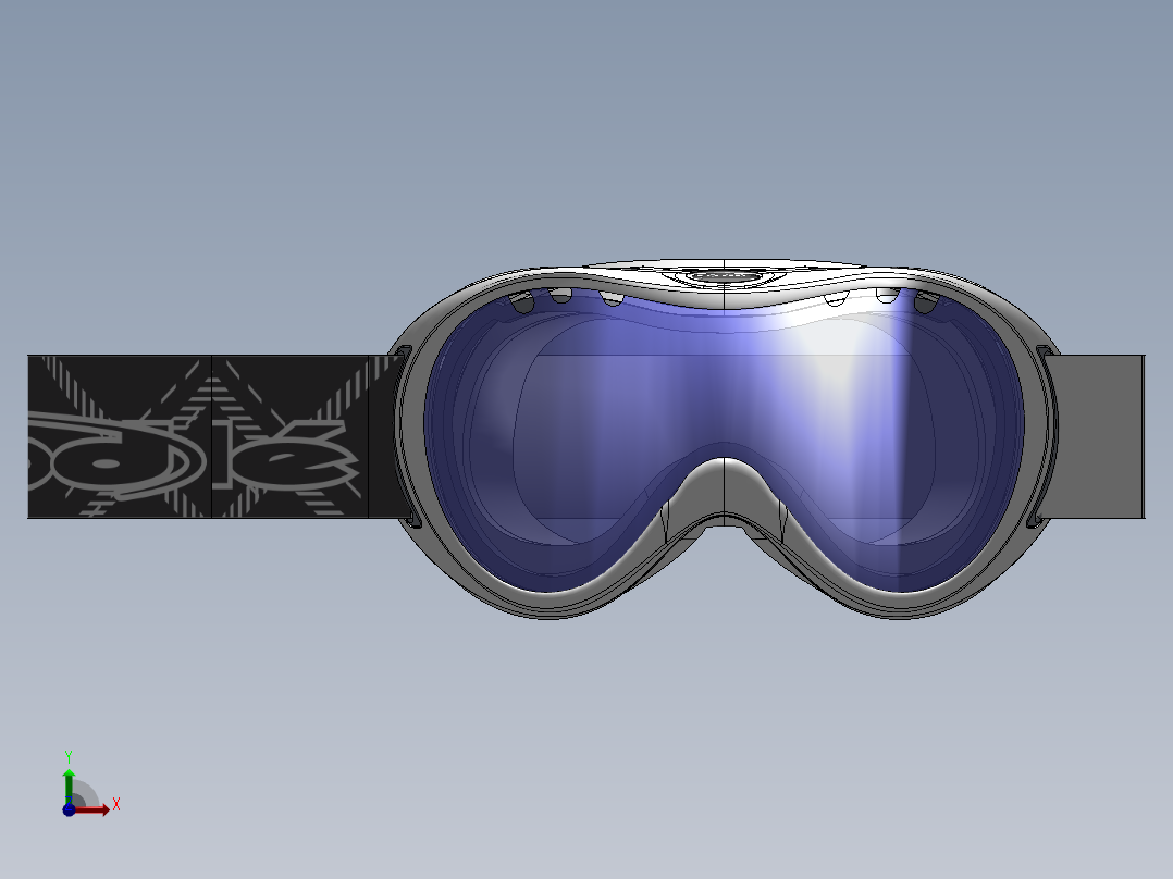 雪镜滑雪面罩前视图