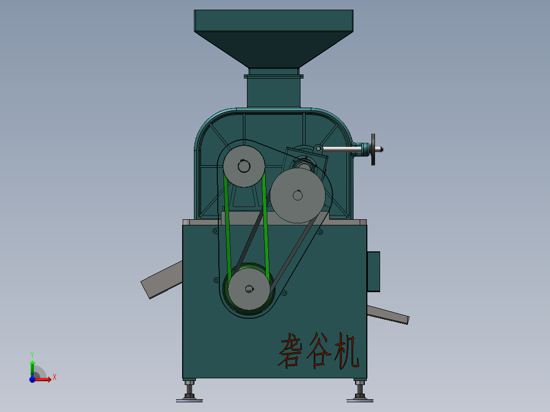 水稻脱壳机（胶辊砻谷机）663173前视图