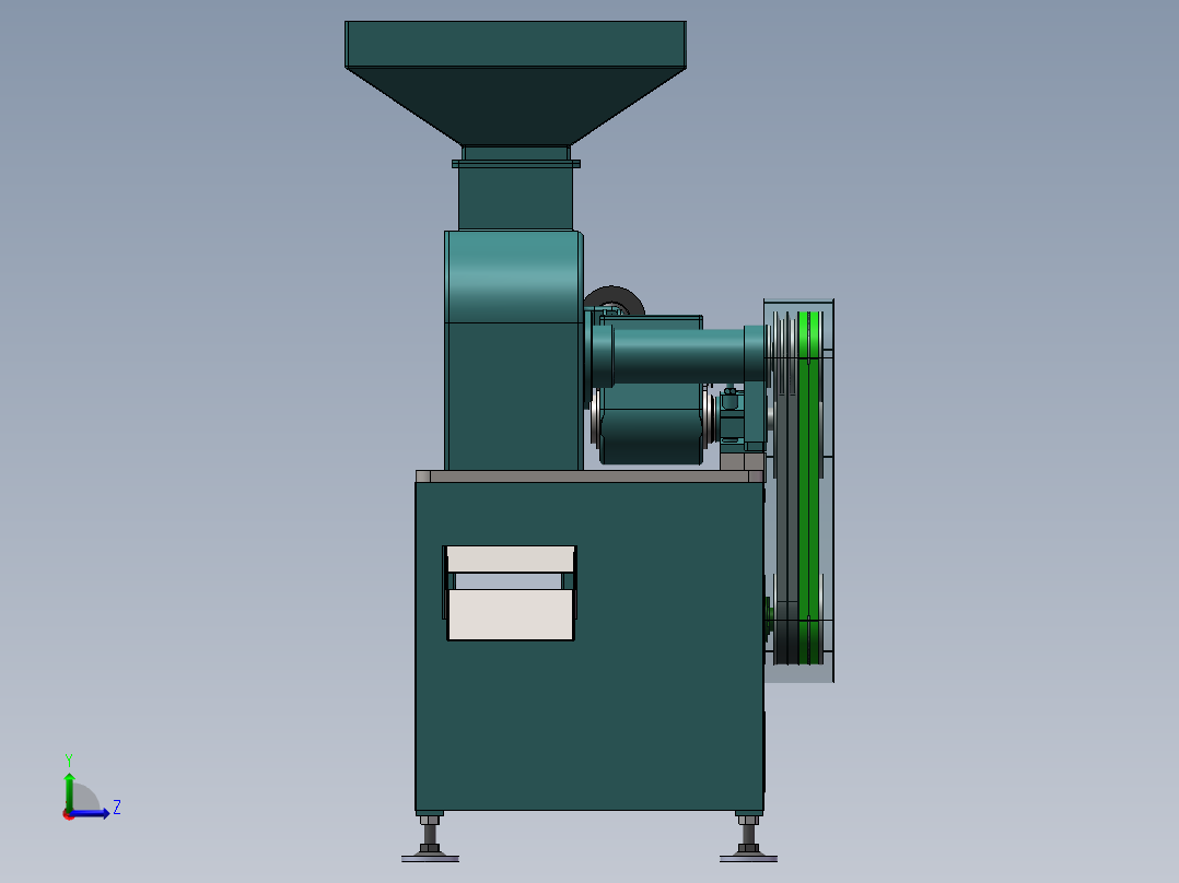 水稻脱壳机（胶辊砻谷机）663173左视图