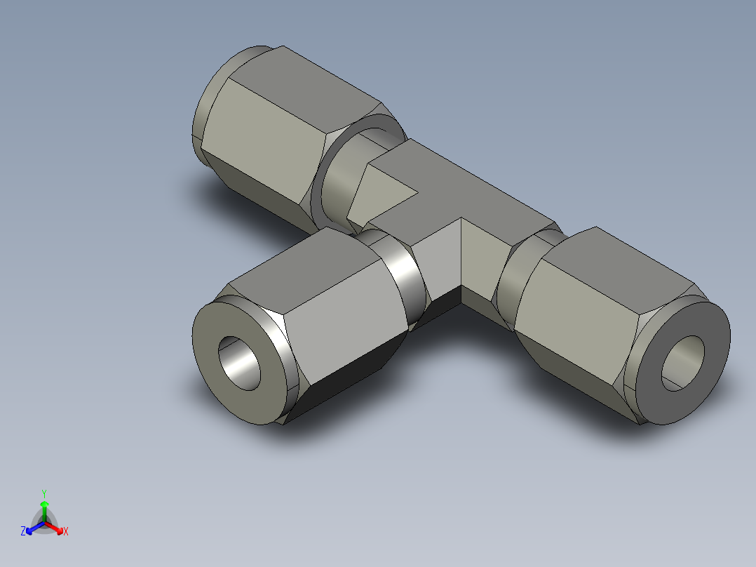 卡套式工业通用硬管接头4_jbu-s正等轴测图