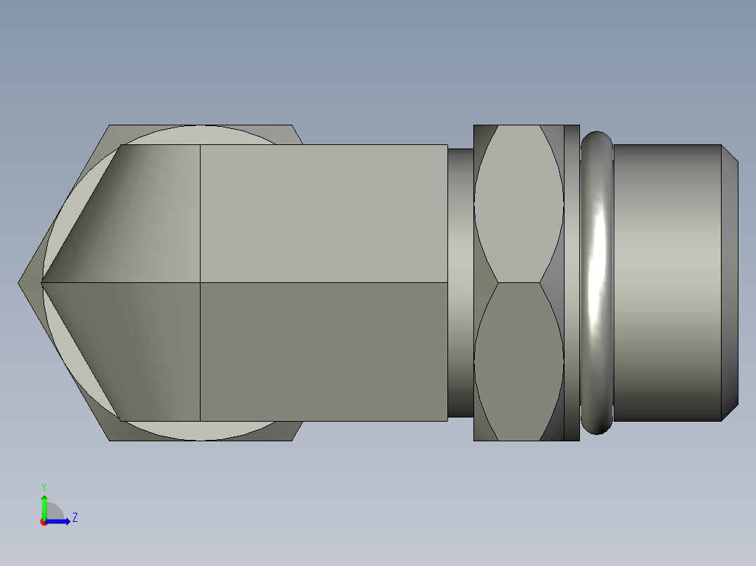卡套式工业通用硬管接头10_c5bu-s左视图