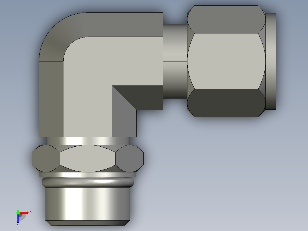 卡套式工业通用硬管接头10_c5bu-s俯视图