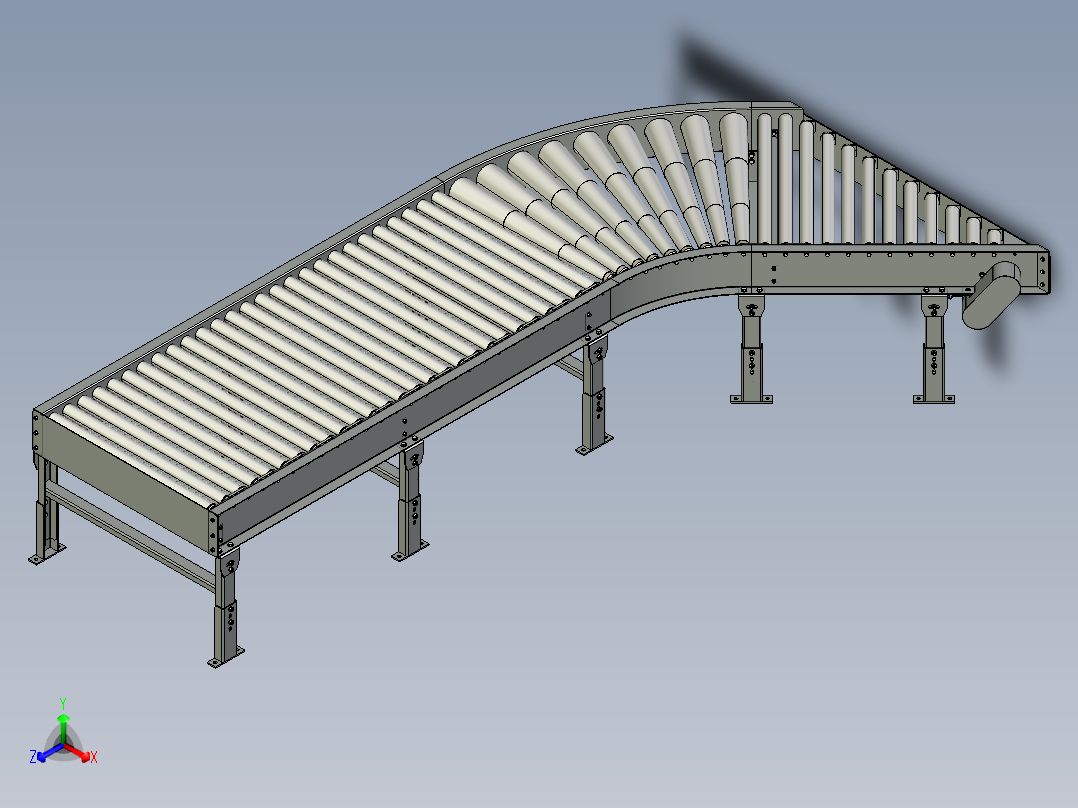 曲线滚筒输送机curved-roller-conveyor-stp
