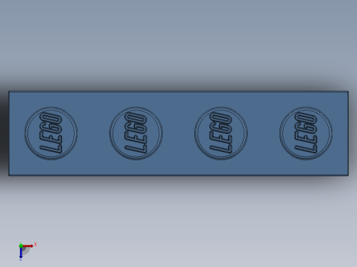 乐高套装 4421基本积木-4163696 - 3010 Medium Blue Brick 1 x 4.SLDPRT俯视缩略图