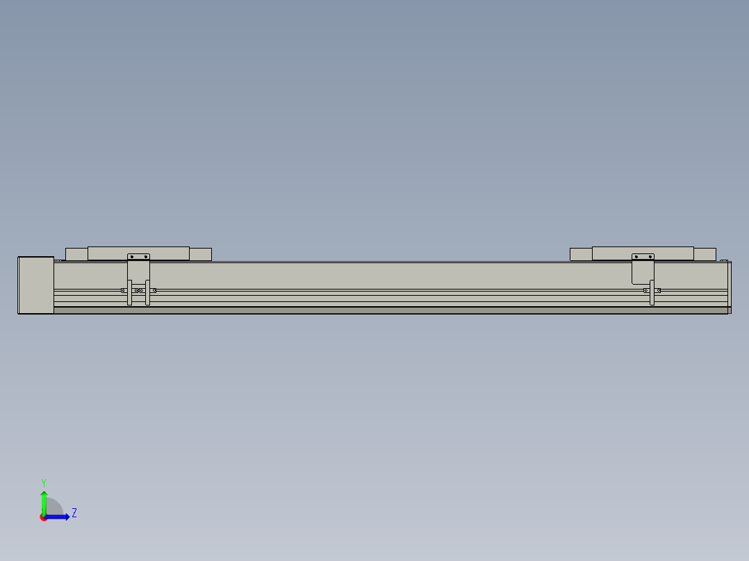 直线模组LHC17-S750-R设计图纸左视图