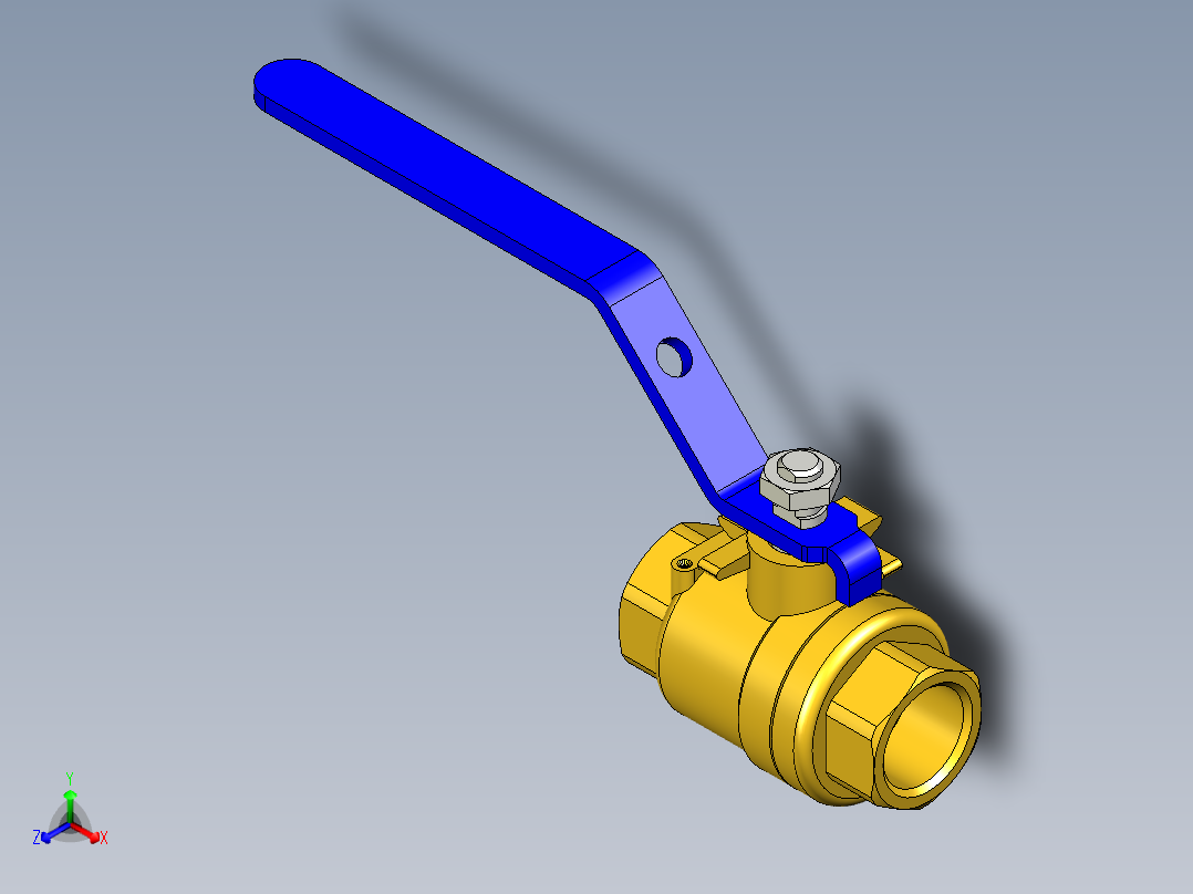 管道手动球阀-水管开关阀-手动阀门395_02_E_1正等轴测图