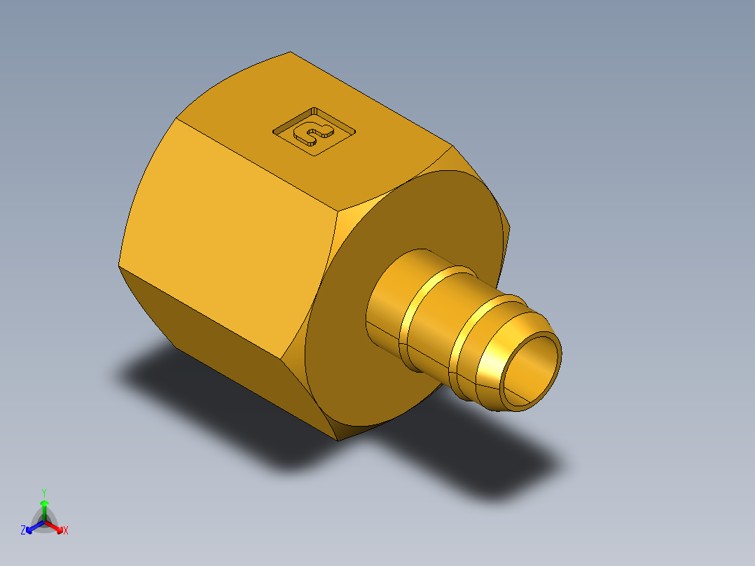 工业通用螺蚊管倒齿式工业硬管接头Female Connector 26-6-4主视图