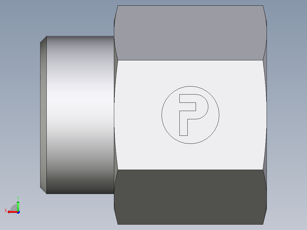 卡套式工业通用硬管接头EO_Swivel_connector_GAI22LRCFX后视图