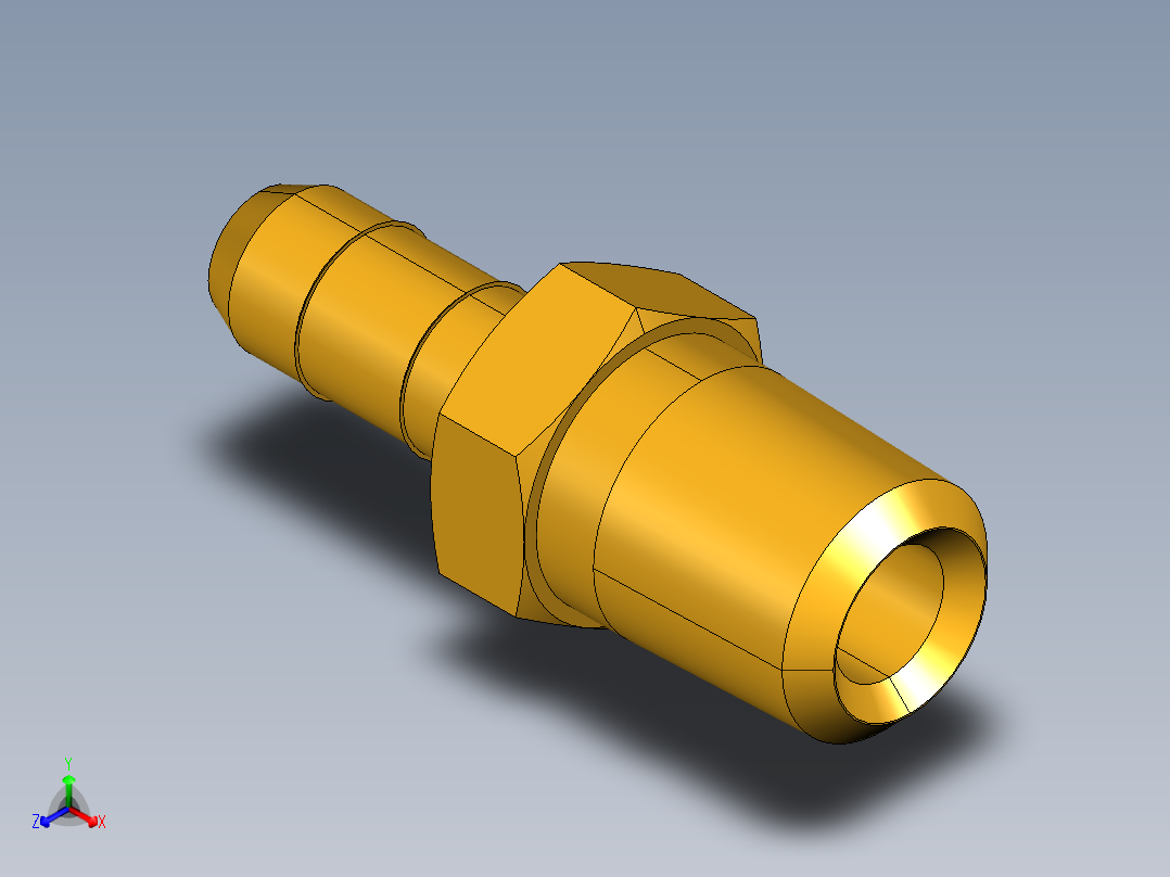 工业通用螺蚊管倒齿式工业硬管接头Male Connector 28-4-1主视图