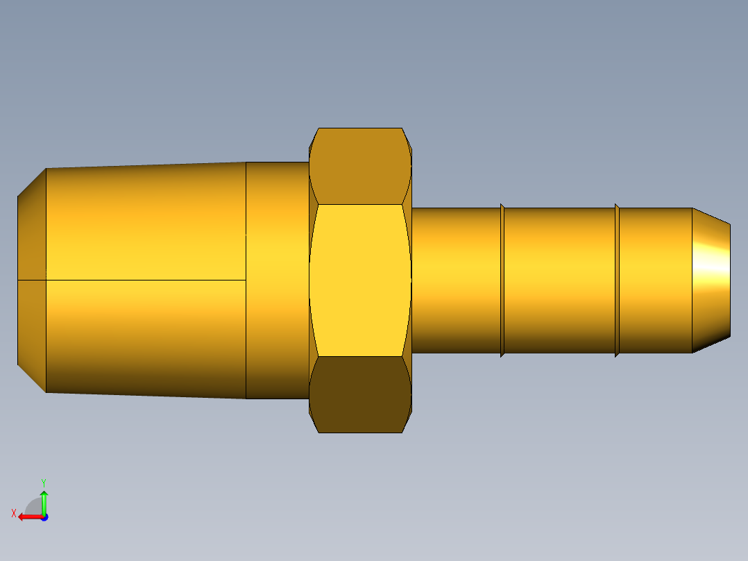 工业通用螺蚊管倒齿式工业硬管接头Male Connector 28-4-1后视图