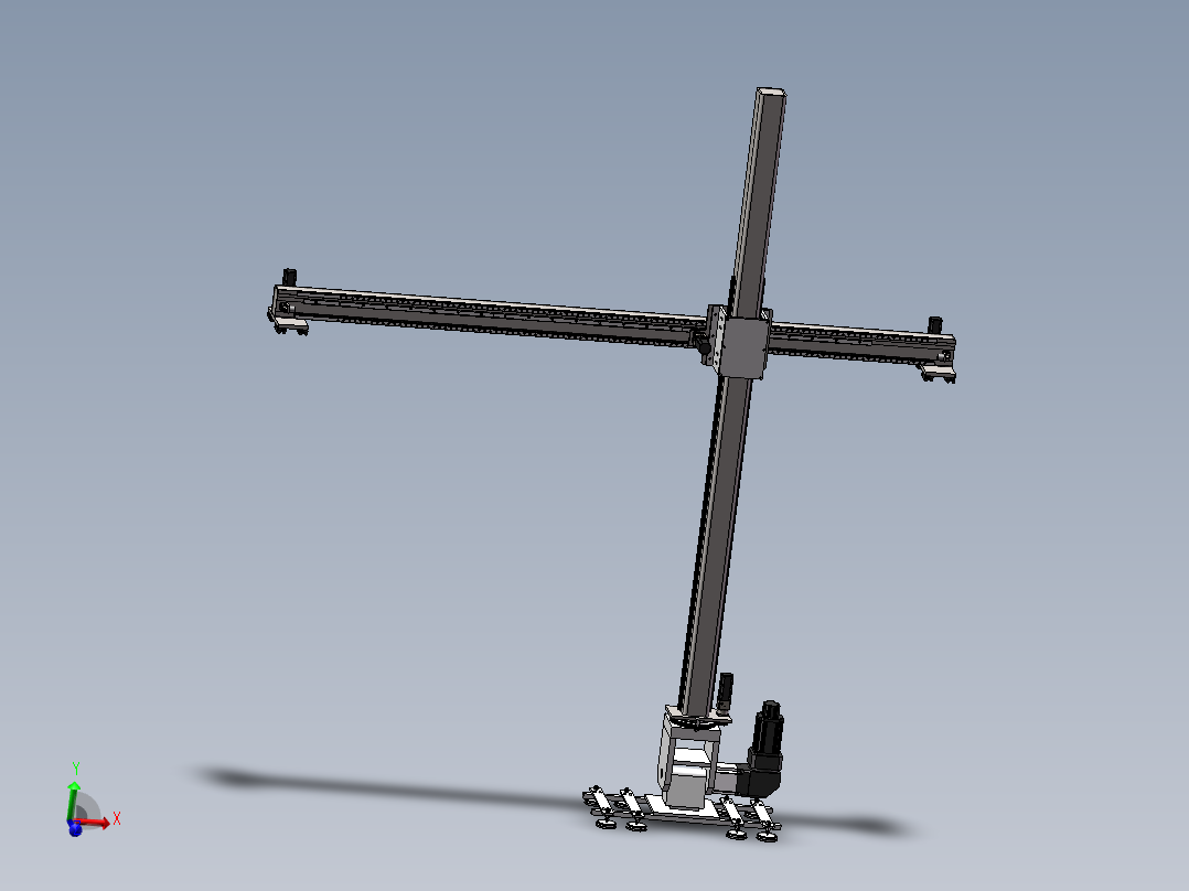 齿轮齿条龙门机器人3d图纸 SW设计机械臂3D 5轴桁架机械手3d模型