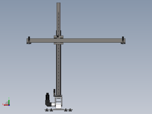 齿轮齿条龙门机器人3d图纸 SW设计机械臂3D 5轴桁架机械手3d模型后视缩略图