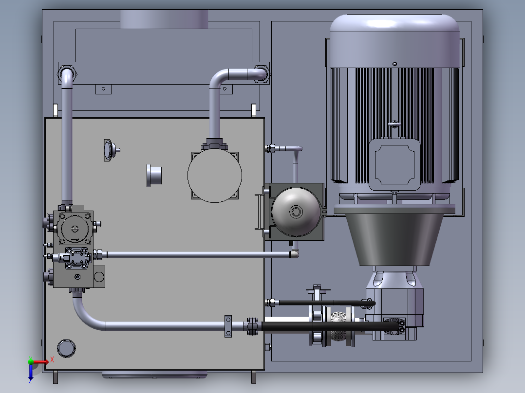 车厢焊接流水线液压泵源俯视图