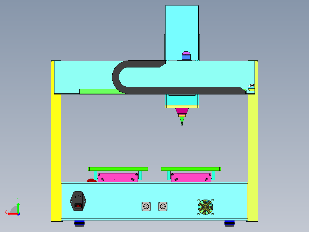 双型点胶机后视图