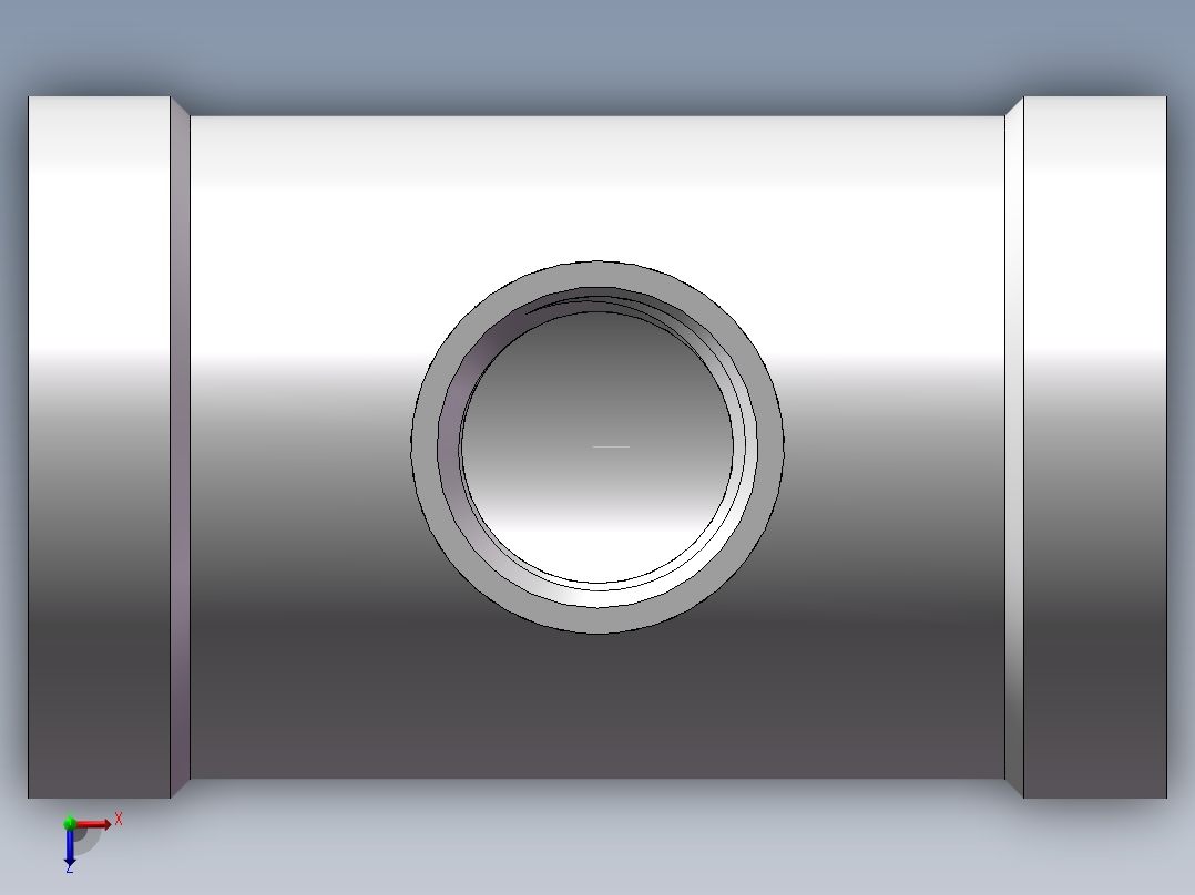 三通-异径 DN25-DN10俯视图