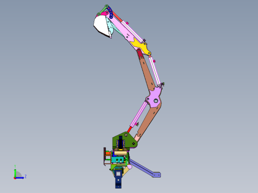 狭窄空间作业小型挖掘机作业臂左视缩略图