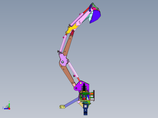 狭窄空间作业小型挖掘机作业臂右视缩略图