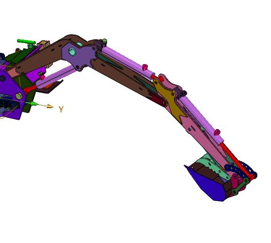 狭窄空间作业小型挖掘机作业臂