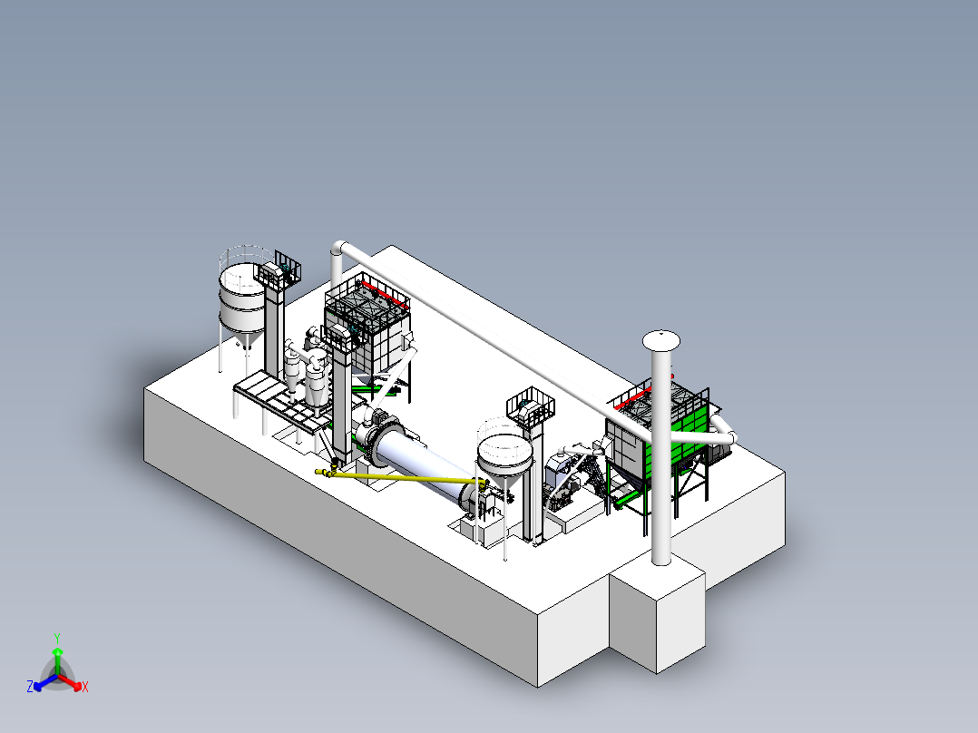 磨粉生产线sw20正等轴测图