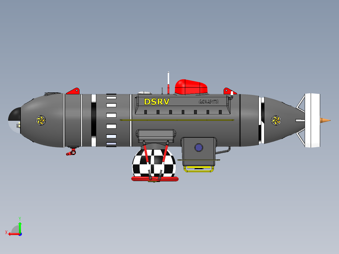 深潜救生艇后视图