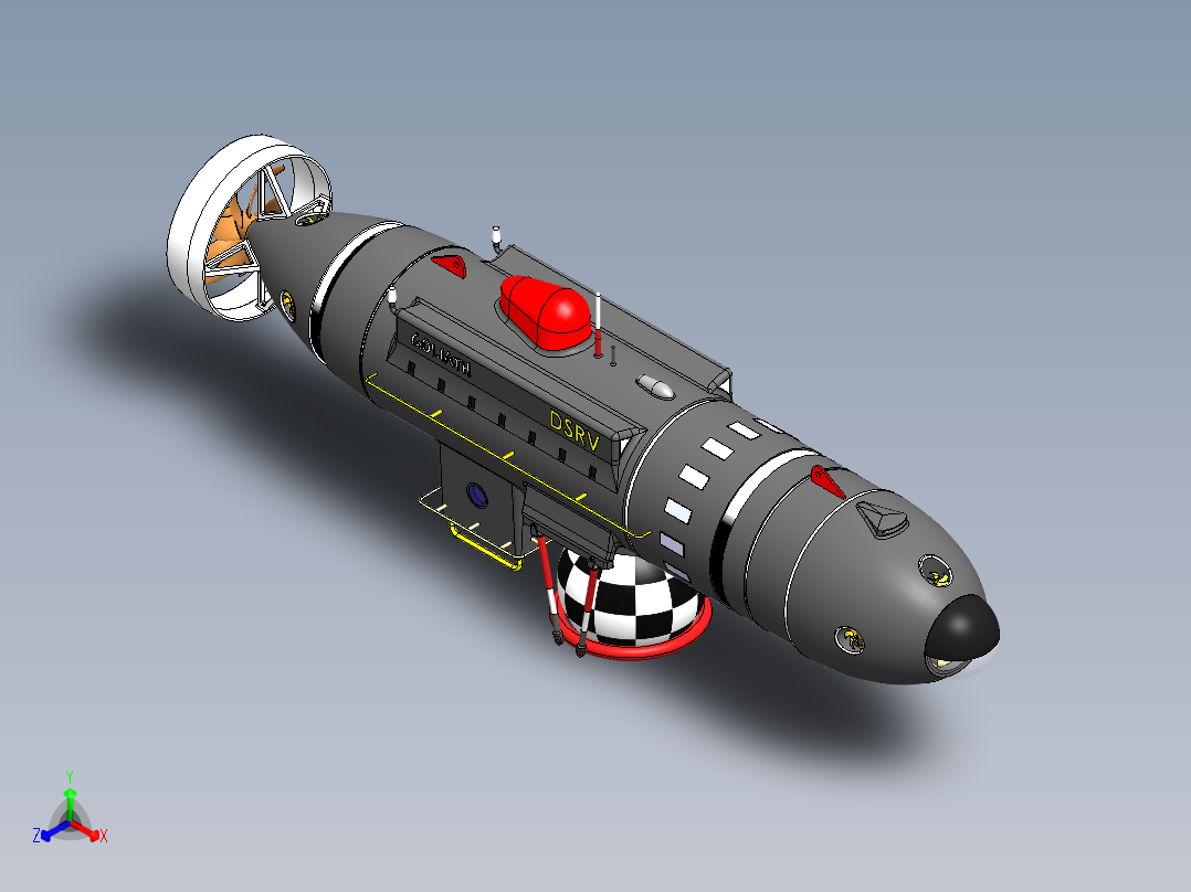 深潜救生艇正等轴测图