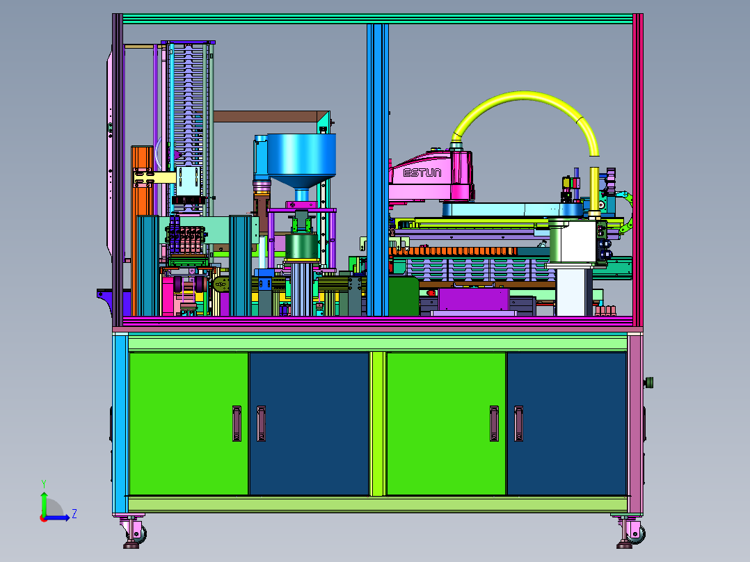 全自动电容铺盘设备左视图