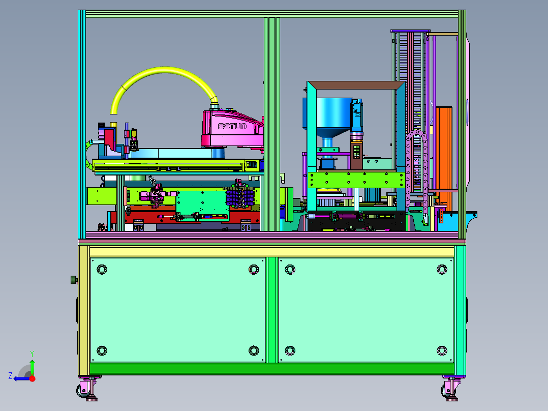 全自动电容铺盘设备右视图