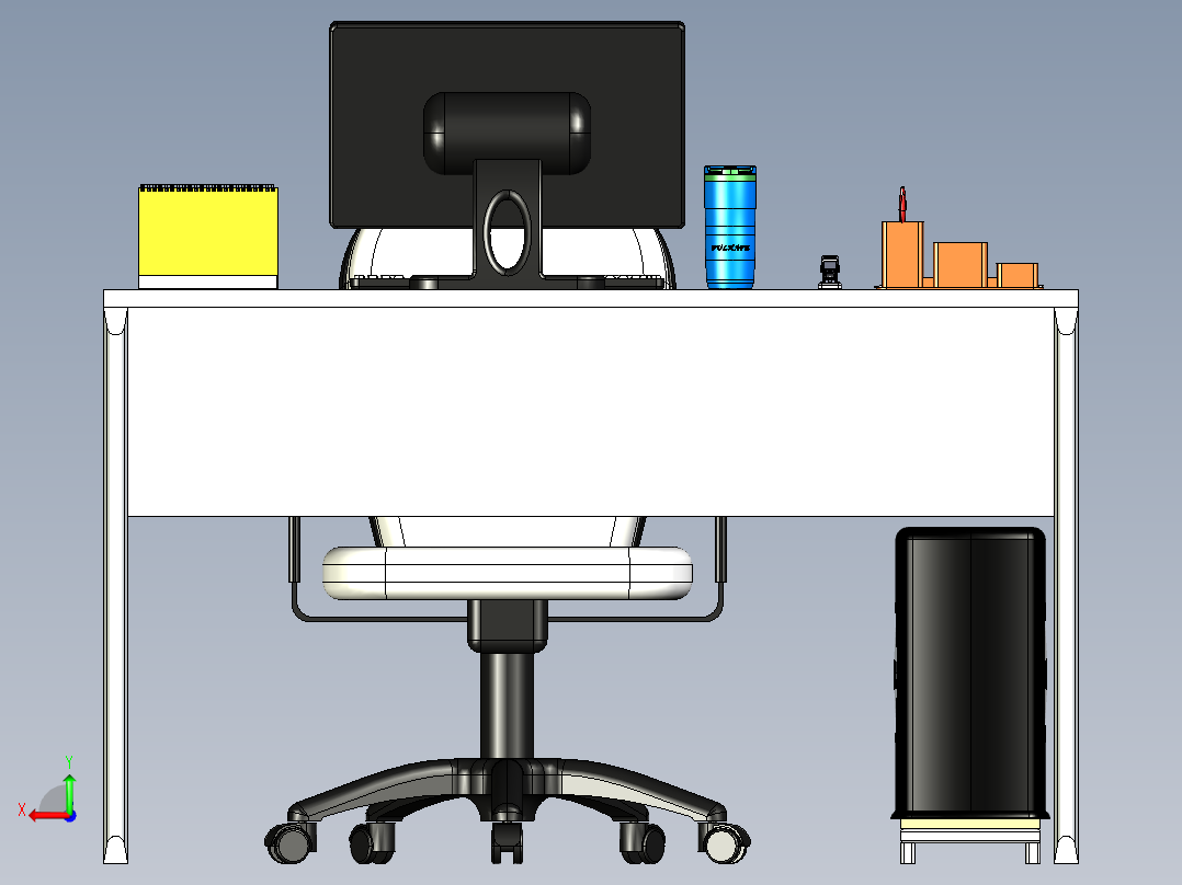 A2004830-办公桌椅后视图