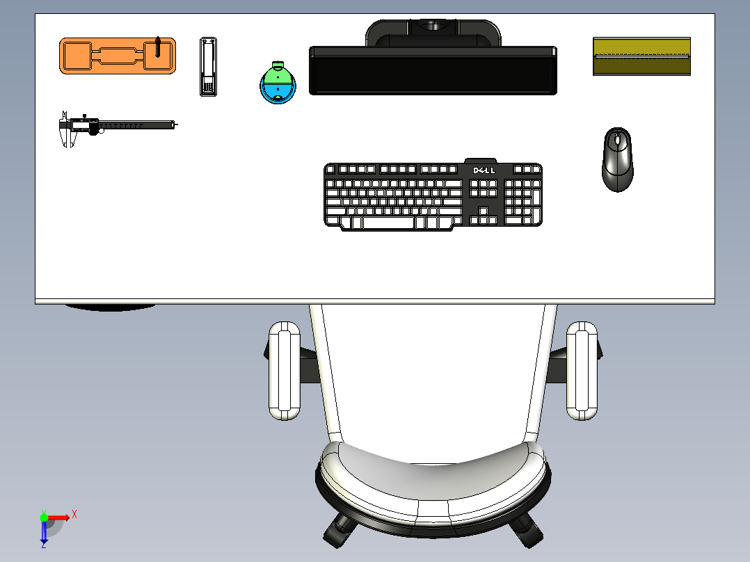 A2004830-办公桌椅俯视图