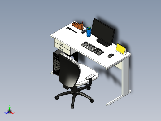 A2004830-办公桌椅正等轴测缩略图