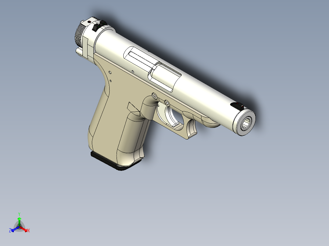 手枪左轮冲锋枪老式狙击步枪设计3D图纸musgres-v1-2 10 STP主视图