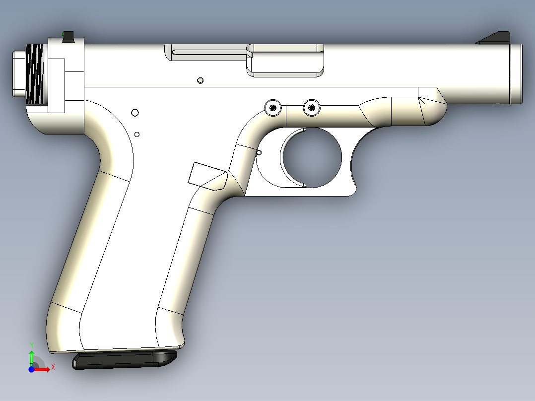 手枪左轮冲锋枪老式狙击步枪设计3D图纸musgres-v1-2 10 STP前视图