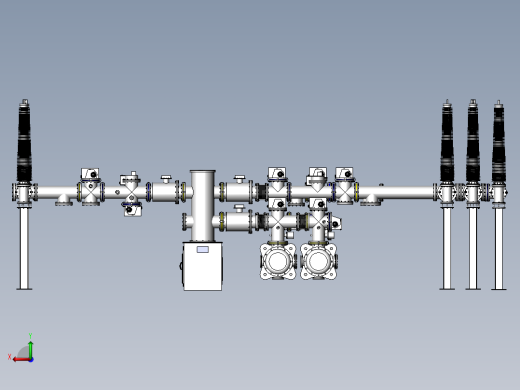 220KV GIS架构 变电站三维模型图后视缩略图