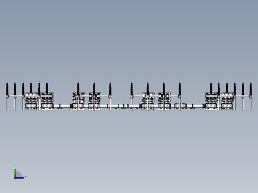 220KV GIS架构 变电站三维模型图左视缩略图