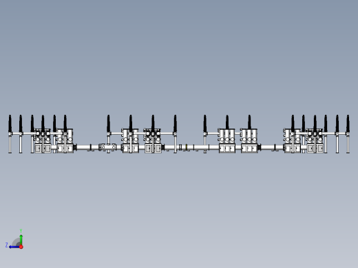 220KV GIS架构 变电站三维模型图右视缩略图