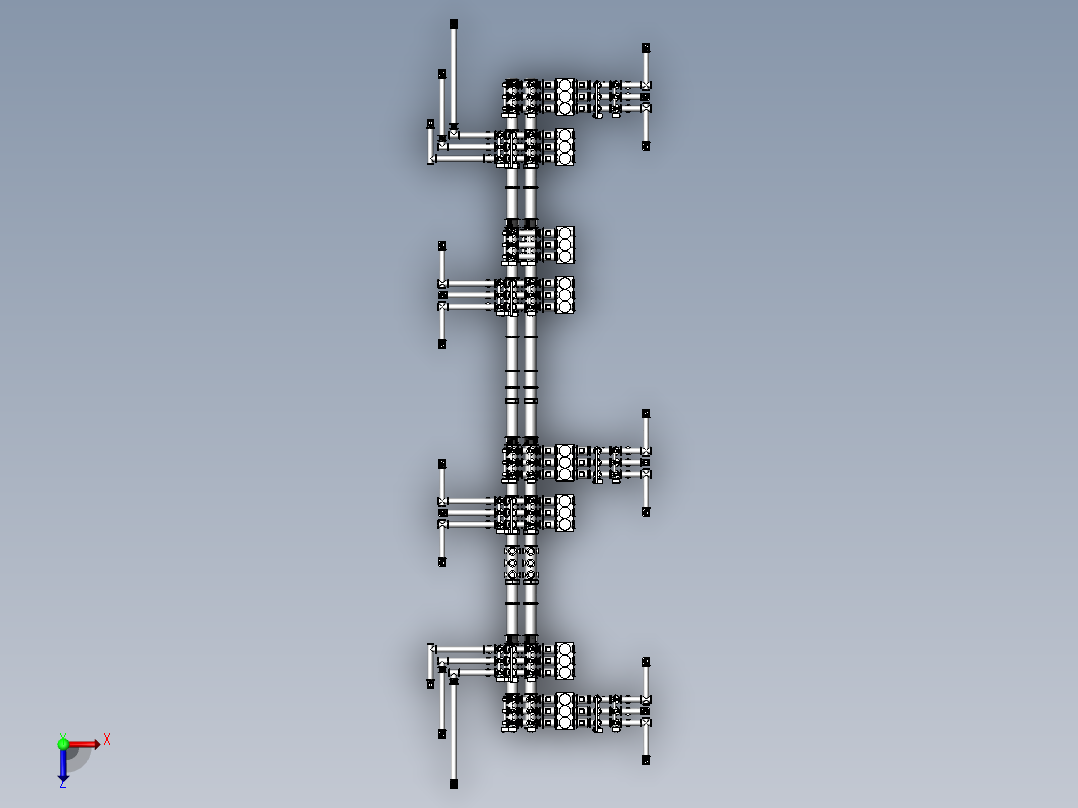 220KV GIS架构 变电站三维模型图俯视图