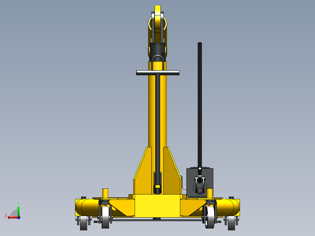 12吨移动式液压起重机3D数模图纸_Solidworks设计后视图